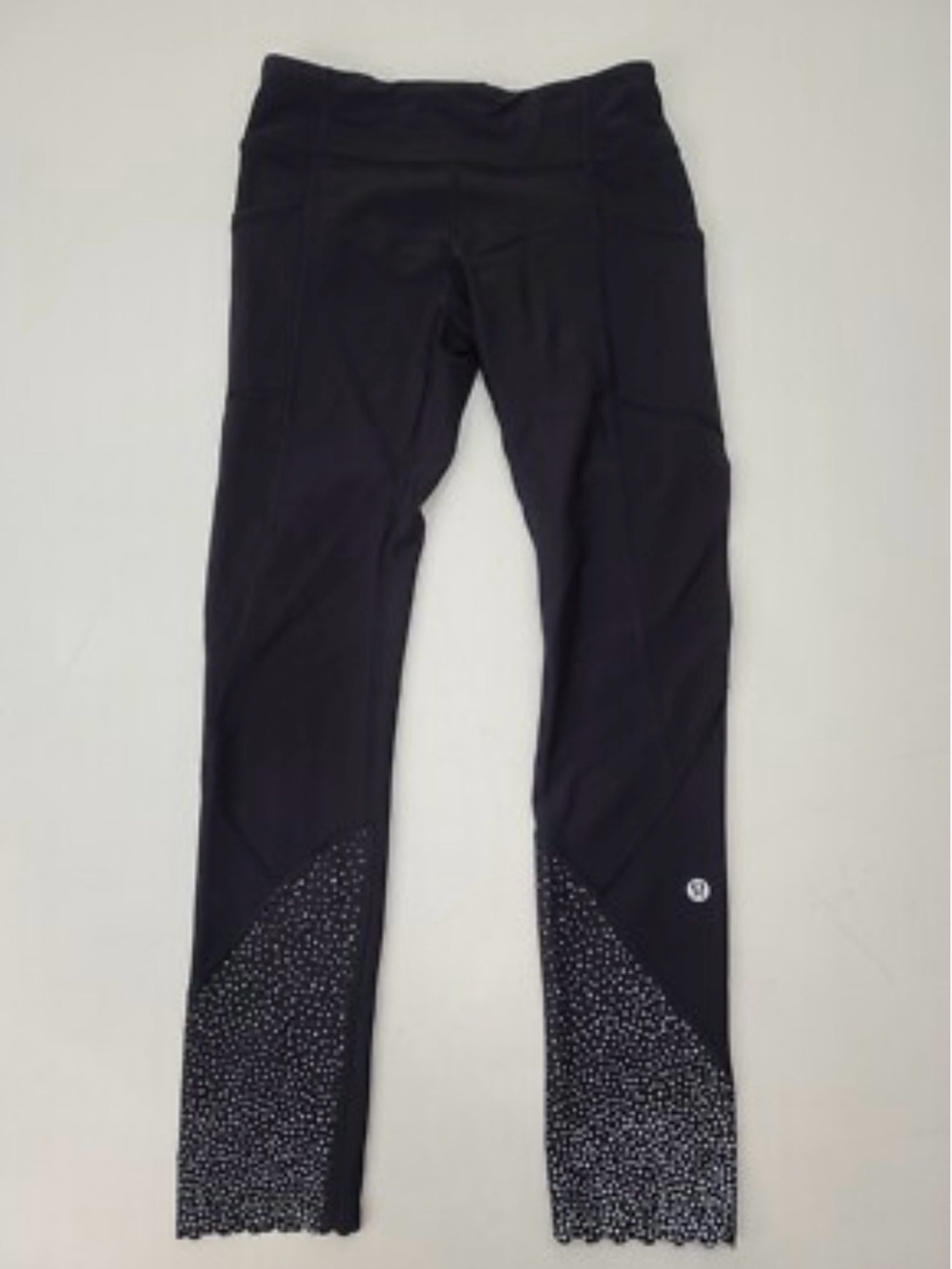 Lululemon Black Reflective Running Leggings Size 4 New Without Tags